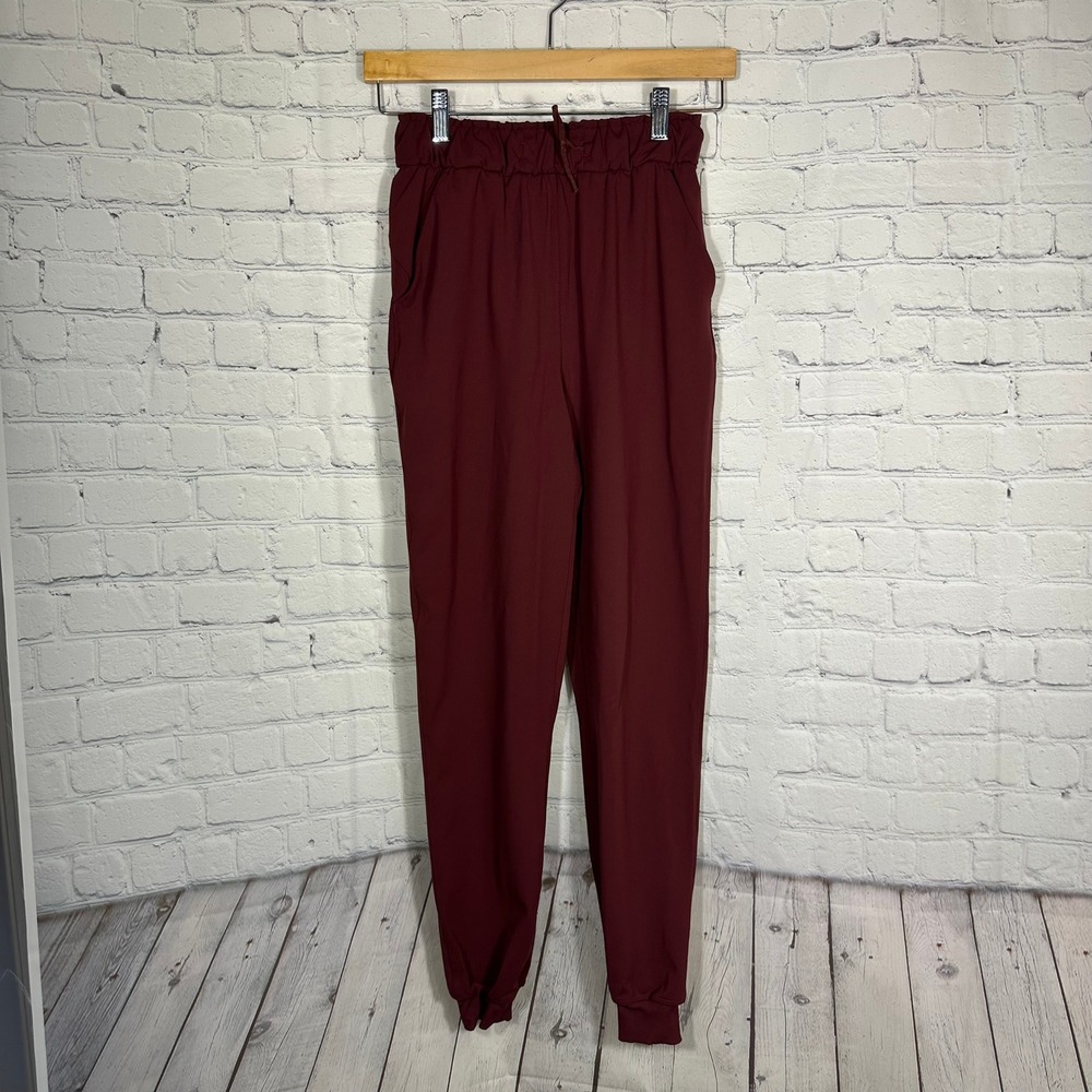 Lululemon Keep Moving High-Rise Jogger 7/8 Luxtreme Red Merlot Burgundy Size 2‎